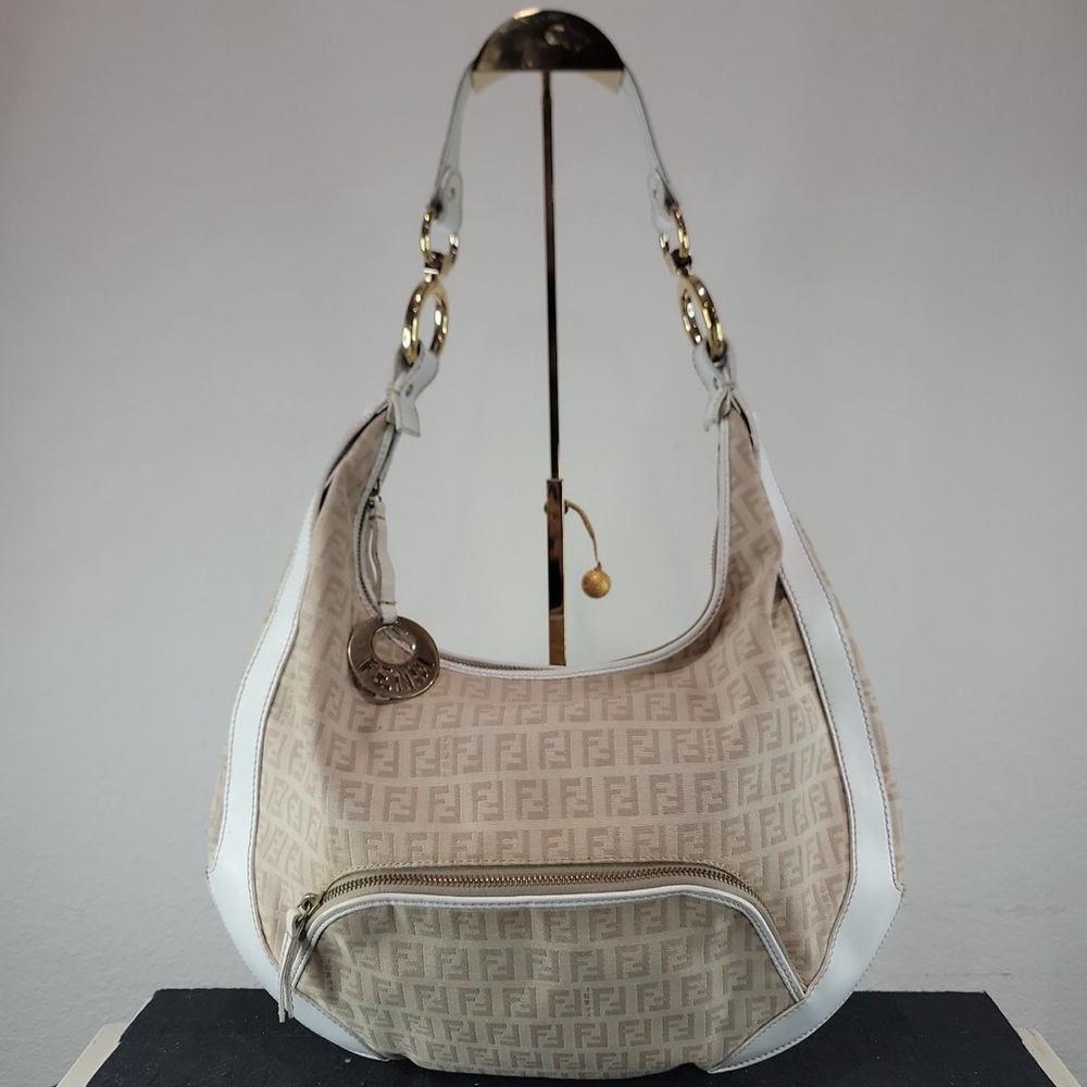 •FENDI• Zucchino canvas chef hobo